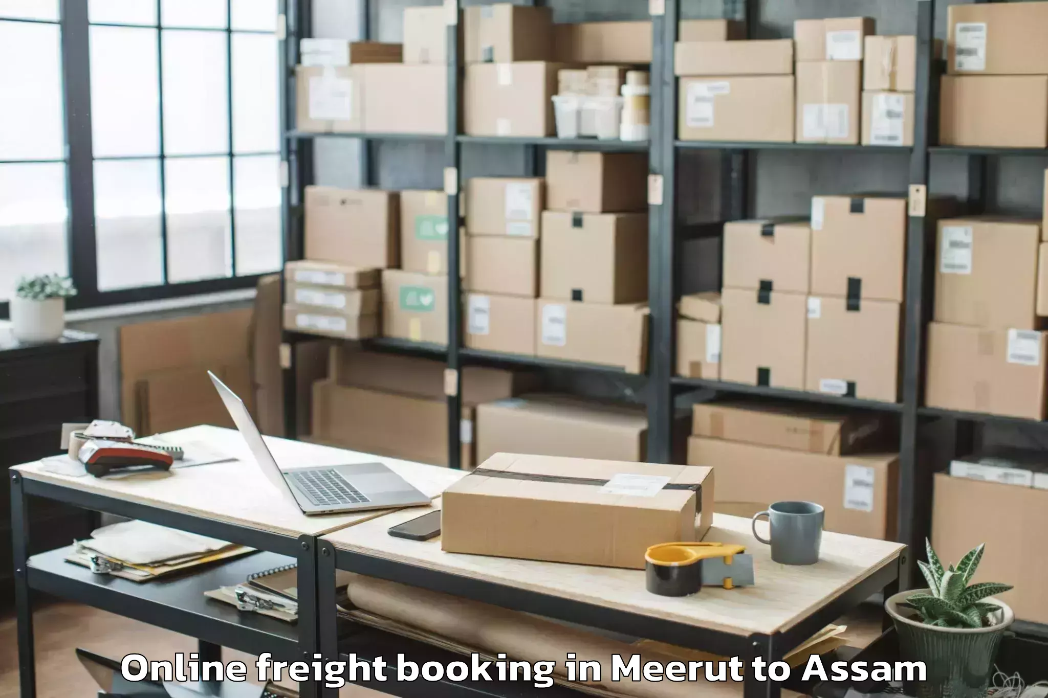 Affordable Meerut to Silapathar Online Freight Booking